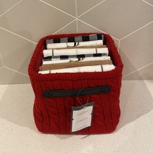 NWT Threshold Red Cable Knit Storage Bin